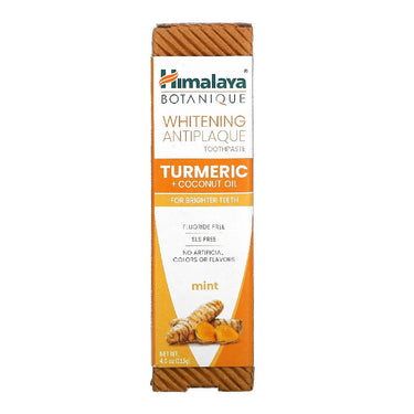 Whitening Antiplaque Toothpaste, Turmeric + Coconut Oil